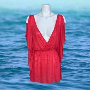 Hawaiian Tropic Pink Burnout Paisley Design Cover Up Large